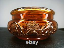Ancienne Bonbonnière En Cristal De Baccarat Overlay Orange