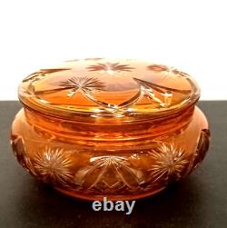 Ancienne Bonbonnière En Cristal De Baccarat Overlay Orange