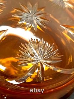 Ancienne Bonbonnière En Cristal De Baccarat Overlay Orange