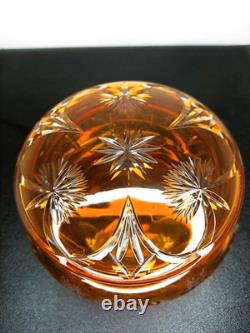 Ancienne Bonbonnière En Cristal De Baccarat Overlay Orange