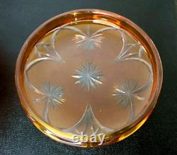 Ancienne Bonbonnière En Cristal De Baccarat Overlay Orange