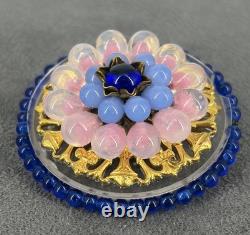 Ancienne Broche Louis Rousselet Verre & Perles de Verre Vintage French Jewelry