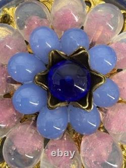 Ancienne Broche Louis Rousselet Verre & Perles de Verre Vintage French Jewelry
