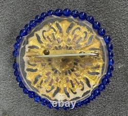 Ancienne Broche Louis Rousselet Verre & Perles de Verre Vintage French Jewelry