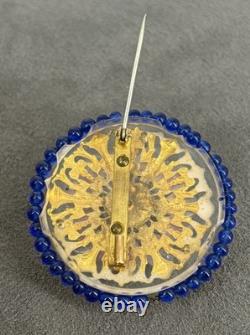 Ancienne Broche Louis Rousselet Verre & Perles de Verre Vintage French Jewelry
