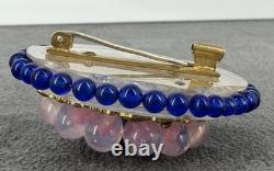 Ancienne Broche Louis Rousselet Verre & Perles de Verre Vintage French Jewelry