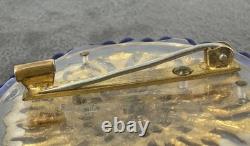 Ancienne Broche Louis Rousselet Verre & Perles de Verre Vintage French Jewelry