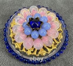 Ancienne Broche Louis Rousselet Verre & Perles de Verre Vintage French Jewelry