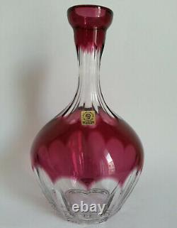 Ancienne CARAFE en CRISTAL DE BOHEME CAESAR CRYSTAL BOHEMIAE 20,7cm rouge