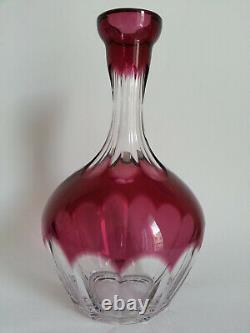 Ancienne CARAFE en CRISTAL DE BOHEME CAESAR CRYSTAL BOHEMIAE 20,7cm rouge
