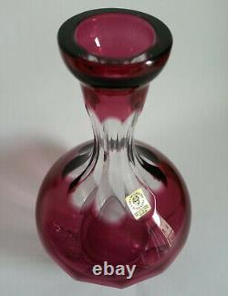 Ancienne CARAFE en CRISTAL DE BOHEME CAESAR CRYSTAL BOHEMIAE 20,7cm rouge