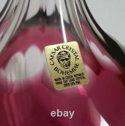 Ancienne CARAFE en CRISTAL DE BOHEME CAESAR CRYSTAL BOHEMIAE 20,7cm rouge