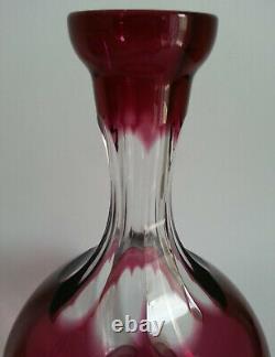 Ancienne CARAFE en CRISTAL DE BOHEME CAESAR CRYSTAL BOHEMIAE 20,7cm rouge