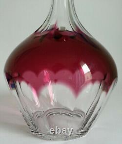 Ancienne CARAFE en CRISTAL DE BOHEME CAESAR CRYSTAL BOHEMIAE 20,7cm rouge