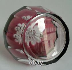 Ancienne CARAFE en CRISTAL DE BOHEME CAESAR CRYSTAL BOHEMIAE 20,7cm rouge