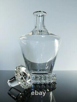 Ancienne Carafe A Digestif Cristal Modelé Diamant Souffle Taille St Louis Signe
