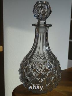 Ancienne Carafe A Vin Cristal Creusot Baccarat Charles X Diamants Biseaux