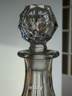 Ancienne Carafe A Vin Cristal Creusot Baccarat Charles X Diamants Biseaux