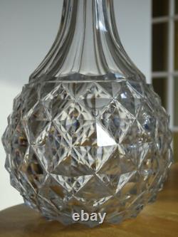 Ancienne Carafe A Vin Cristal Creusot Baccarat Charles X Diamants Biseaux