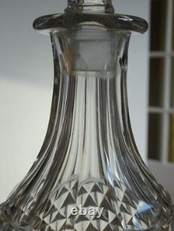 Ancienne Carafe A Vin Cristal Creusot Baccarat Charles X Diamants Biseaux