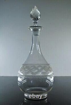 Ancienne Carafe A Vin Cristal Grave Aiguille Degage L'acide Baccarat Art Deco