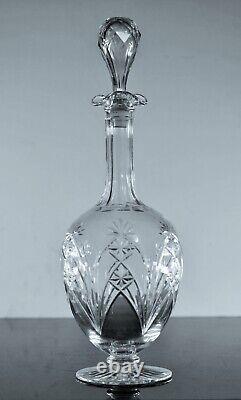 Ancienne Carafe A Vin Cristal Massif Taille Modelé 9255 Baccarat Signee