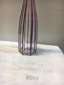 Ancienne Carafe Baccarat Couleur Violet Mauve Madère Porto Vintage Cristal