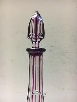 Ancienne Carafe Baccarat Couleur Violet Mauve Madère Porto Vintage Cristal