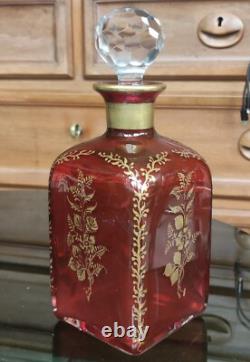 Ancienne Carafe Cristal Rouge/Baccarat /19 ème/antique crystal decanteur