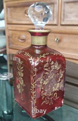 Ancienne Carafe Cristal Rouge/Baccarat /19 ème/antique crystal decanteur
