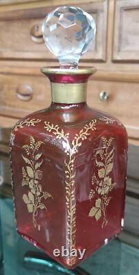 Ancienne Carafe Cristal Rouge/Baccarat /19 ème/antique crystal decanteur