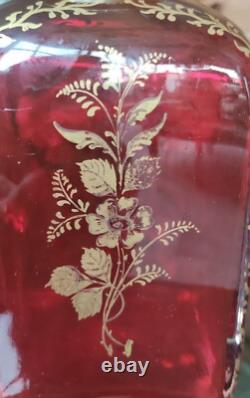 Ancienne Carafe Cristal Rouge/Baccarat /19 ème/antique crystal decanteur