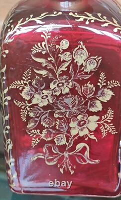 Ancienne Carafe Cristal Rouge/Baccarat /19 ème/antique crystal decanteur