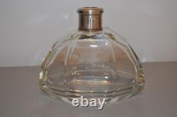Ancienne Carafe Cristal Style Art Déco Col Argent Massif