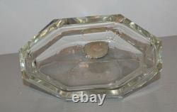 Ancienne Carafe Cristal Style Art Déco Col Argent Massif