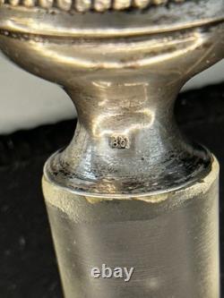 Ancienne Carafe En Cristal Et Argent Massif 800