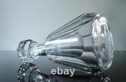 Ancienne Carafe Whisky Cristal Taille Cotes Plates Talleyrand Baccarat Signe