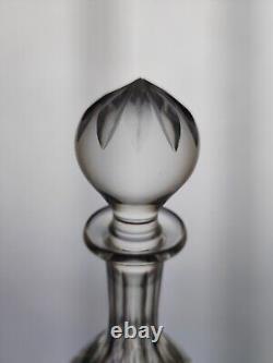 Ancienne Carafe Whisky Eau En Cristal Taille Cotes Bas Taille Baccarat Art Deco