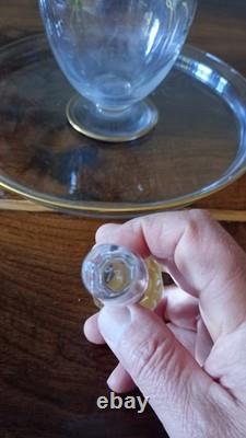 Ancienne Carafe à vin cuit en cristal Plateau et Verres 1900