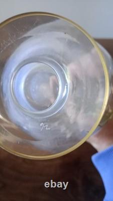 Ancienne Carafe à vin cuit en cristal Plateau et Verres 1900