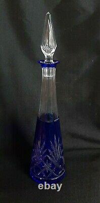 Ancienne Carafe en Cristal taillé de Saint-Louis Massenet bleu 1900-1920