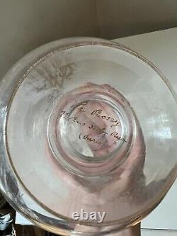 Ancienne Carafe en cristal décor couronne Comtale monogramme XIX