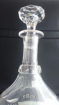 Ancienne Carafe musicale 19eme bouteille cristal baccarat boîte à musique