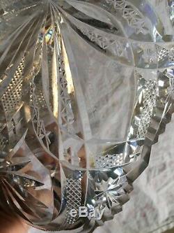 Ancienne Coupe A Fruits Corbeille Cristal Decore Taillee Signe Baccarat