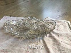 Ancienne Coupe A Fruits Corbeille Cristal Decore Taillee Signe Baccarat