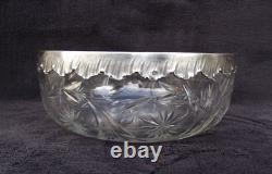 Ancienne Coupe Baccarat cristal taillé monture en argent massif poinçon minerve