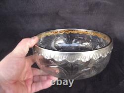 Ancienne Coupe Baccarat cristal taillé monture en argent massif poinçon minerve Ancienne Coupe Baccarat cristal taillé monture en argent massif poinçon minerve