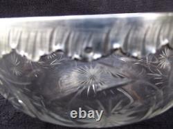 Ancienne Coupe Baccarat cristal taillé monture en argent massif poinçon minerve Ancienne Coupe Baccarat cristal taillé monture en argent massif poinçon minerve