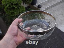 Ancienne Coupe Baccarat cristal taillé monture en argent massif poinçon minerve