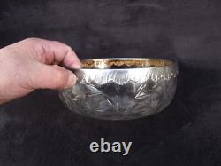 Ancienne Coupe Baccarat cristal taillé monture en argent massif poinçon minerve